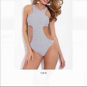 MIKOH striped one piece swim suit